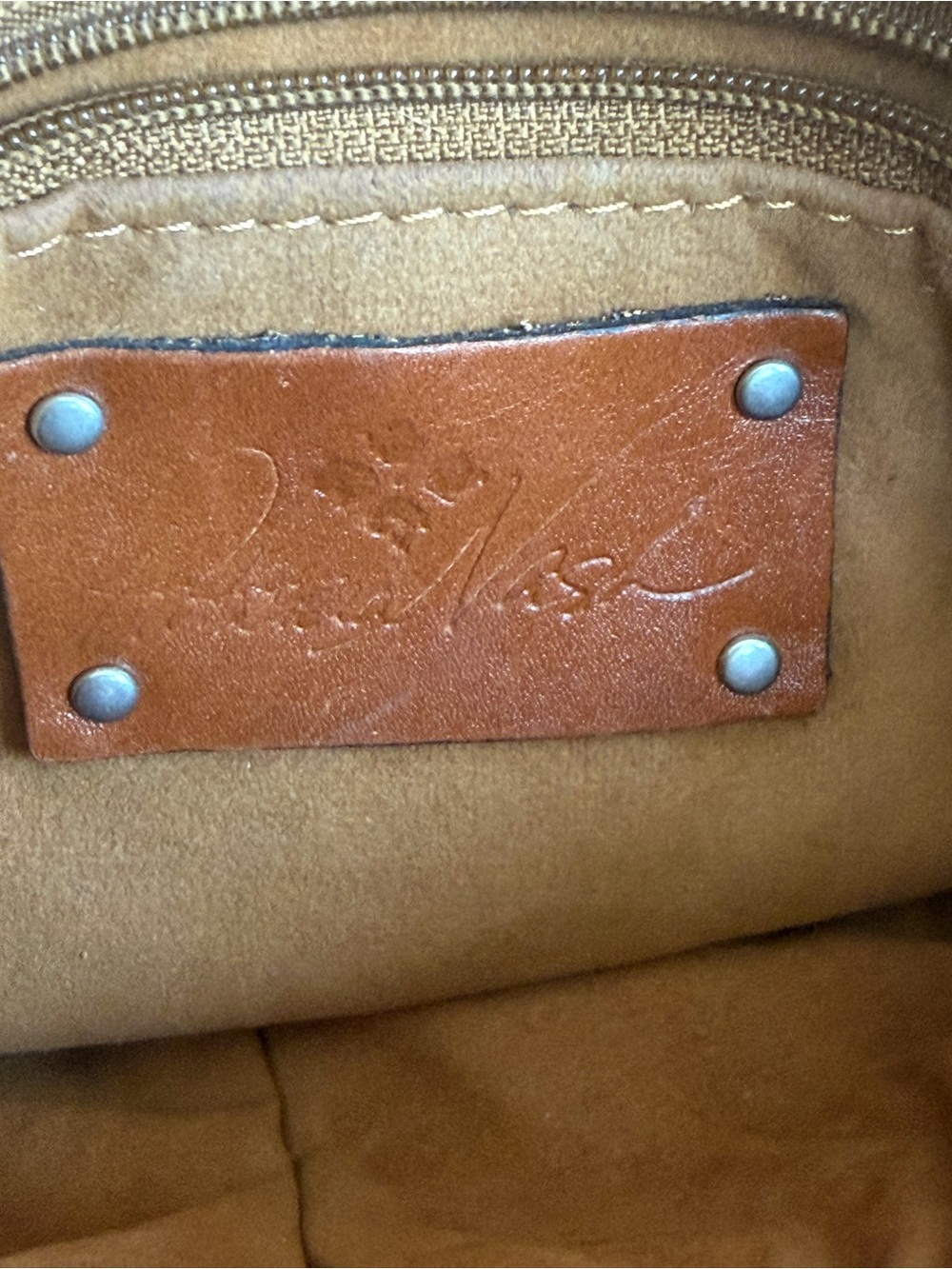 Handcrafted Turquoise-Accented Tooled Leather Crossbody Bag - Picture 6 of 9